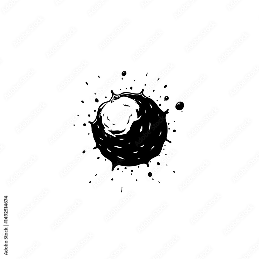 Poster abstract representation with ink blot and splashes for artistic expressions