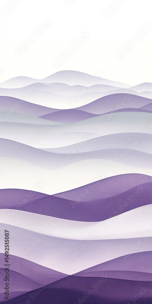 Poster elegant abstract purple waves background dynamic flow and soft gradient, monochrome design