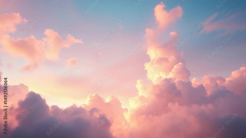 Aufkleber illuminated clouds a texture image of a soft dreamy gradient resembling a sky full of colorful cloud