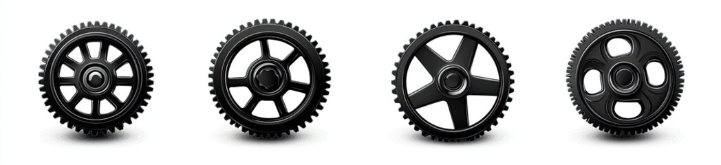 Fototapeta premium Set of Four Black Gears