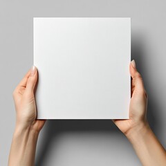 Obraz premium Blank sheet of paper held by hands