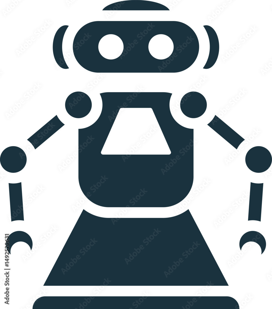 Aufkleber dark blue robot icon representing artificial intelligence and automation