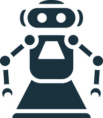 Dark blue robot icon representing artificial intelligence and automation
