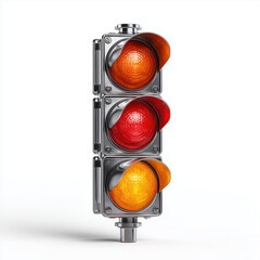 Modern Traffic Light - Stop, Go, Caution , isolated on white background png