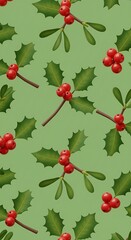 Fototapeta premium Emerald Berries & Holly Dreams