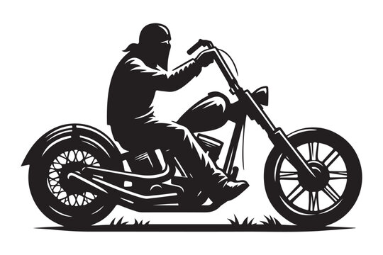 black motorcycle rider silhouette clip art preview