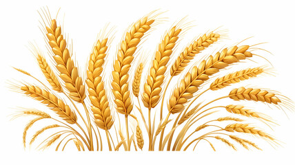 single vertical ear of wheat minimalist golden spike design on white background