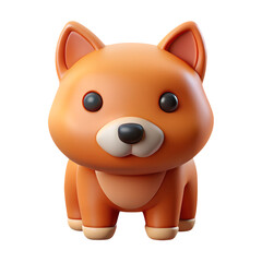 Naklejka premium Adorable 3d rendered orange puppy cartoon character isolated on a white background