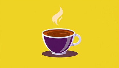 Obraz premium Flat vector illustration of a hot coffee cup icon for website design, website, hot drink