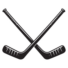 Crossed Hockey Sticks Sports Equipment Vector Illustration for Design