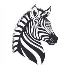 Elegant and minimalist representation of a proud zebra in black and white