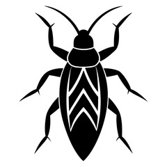 Stylized Black Cockroach Illustration Vector Graphic