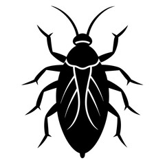 Stylized Black Cockroach Illustration Vector Graphic