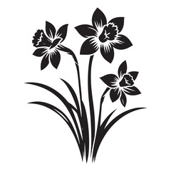 Beautiful Daffodil Flower Silhouette Vector Art for Creative Designs