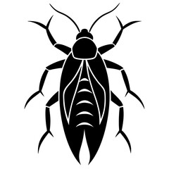Black and White Stylized Cockroach Illustration