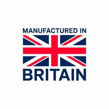 Manufactured In Britain Rectangular Design With Union Jack