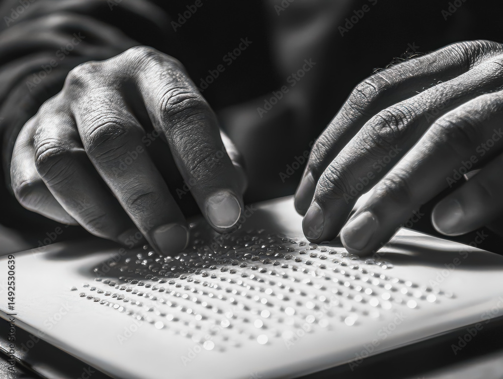 Aufkleber person is typing on a computer keyboard with their hands. concept of focus and concentration as the 