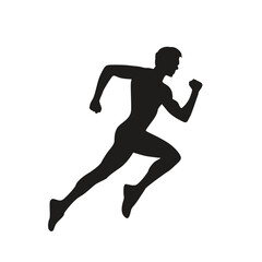 Silhouette of a runner athlete in vector.