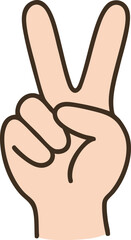 브이를 나타내는 손모양