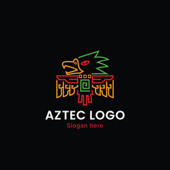 Aztec eagle head logo, aztec logo