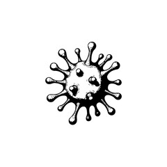 Stylized Depiction of a Microscopic Organism with Distinctive Surface Projections