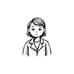 Expressive character illustration of a person with melancholic emotions displayed