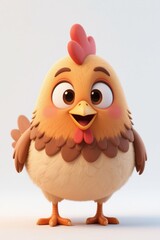 Fototapeta premium there is a cartoon chicken with a pink bow on its head