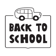 Badge back to school. Outline vector design on white background.