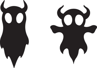 vector illustration of a scary halloween gost silhouette 