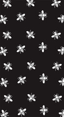 swarm of bees seamless pattern