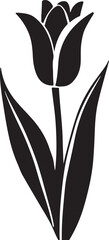 black silhouette of a plant icon