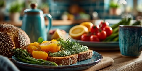 Healthy Breakfast in a Cozy Kitchen