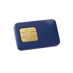 3D Render of a SIM Card on Transparent Background