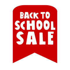 Red bookmark. Back to school sale. Vector design. Hand drawn illustration.