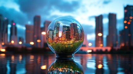 Cityscape in a crystal ball
