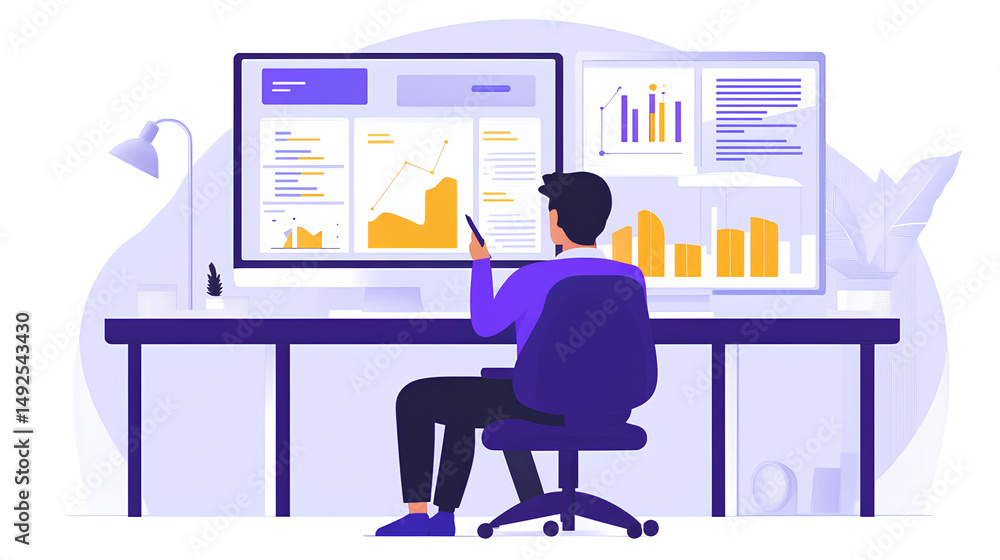 Poster data analyst using data analytics kpi