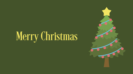 christmas tree evergreen pine fir vector emoji illustration symbol sign icon xmas banner template card frame ornament