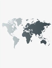 Fototapeta premium World map, shaded continents