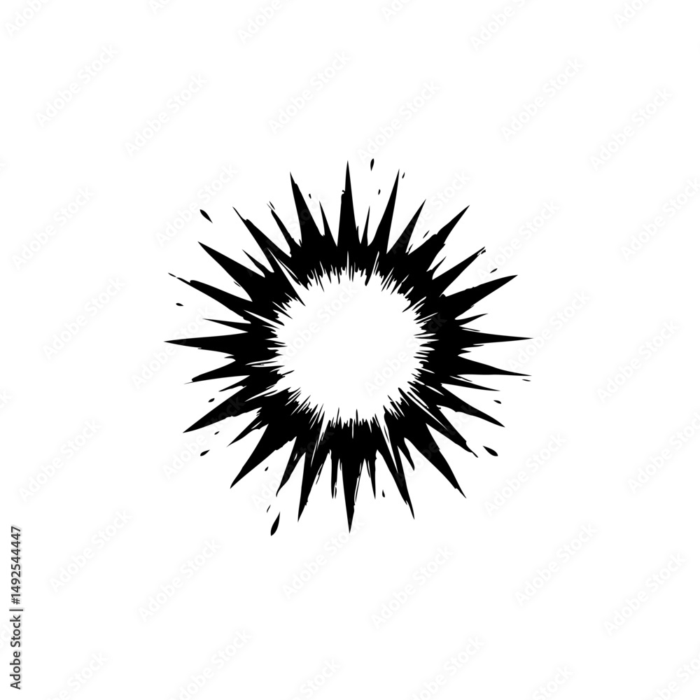 Aufkleber abstract bursting shape design element with radial lines radiating outward