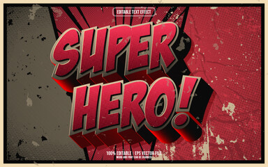 Super Hero cartoon style 3D editable text effect