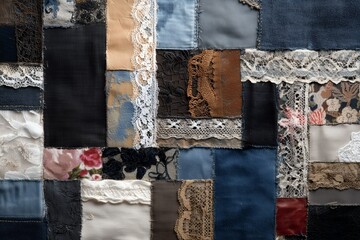 A multi-textured denim backdrop showcasing diverse clothes and fabric patterns, perfect for fabric diversity-themed wallpaper and design.








