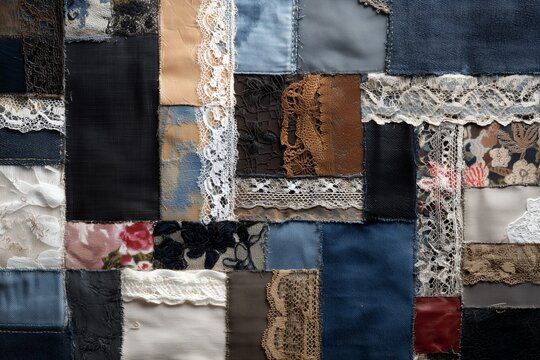 A multi-textured denim backdrop showcasing diverse clothes and fabric patterns, perfect for fabric diversity-themed wallpaper and design.








