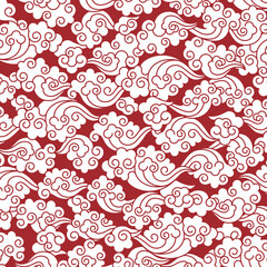 Simple cloud pattern with Asian elements,