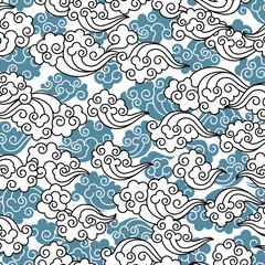 Simple cloud pattern with Asian elements,