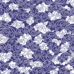 Simple cloud pattern with Asian elements,