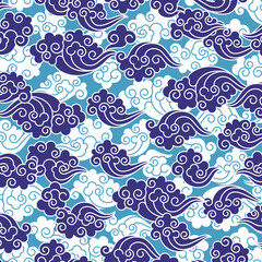 Simple cloud pattern with Asian elements,