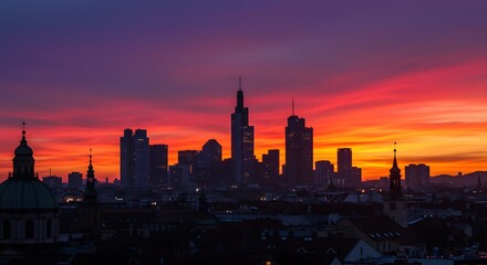 Vibrant City Skyline at Twilight