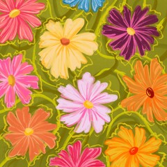 seamless background with flowers art 