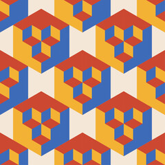 Obraz premium Trendy minimalist seamless pattern with abstract creative geometric composition