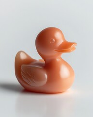 Rubber ducky close up studio shot on white background cute toy for bath time and childhood play